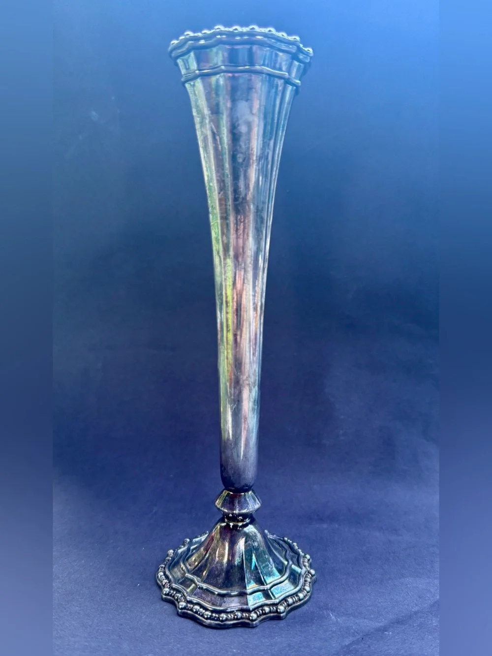 Vintage Silver Glass Bud Vase